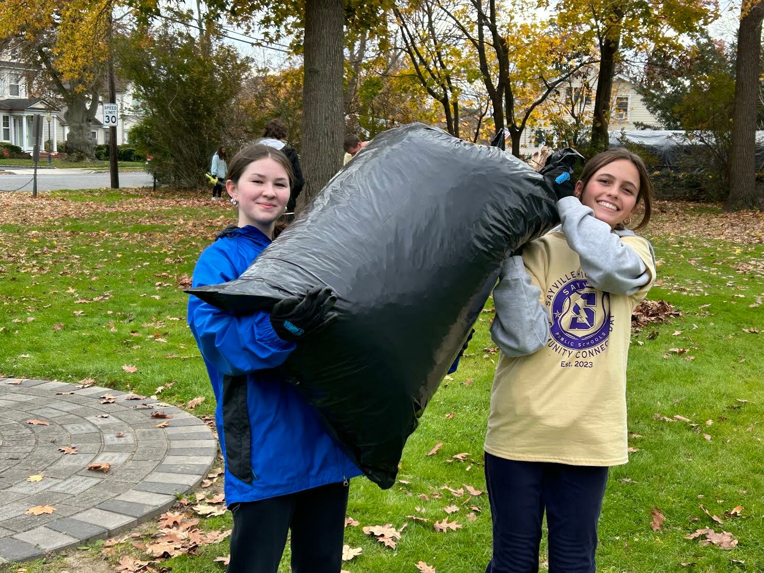 High school students participated in volunteer work throughout the Sayville and West Sayville communities.